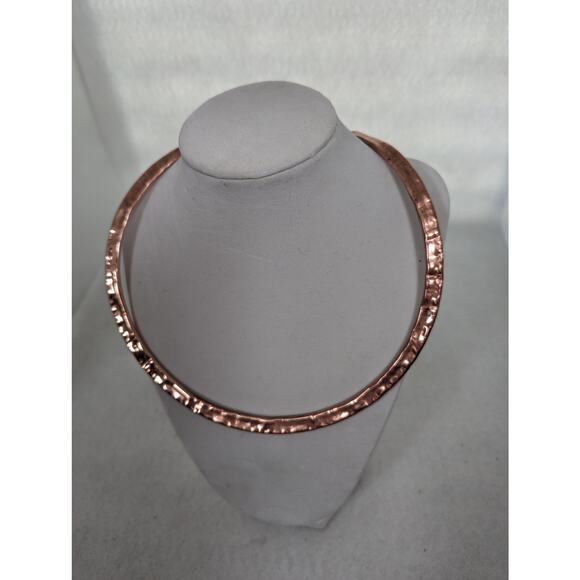 Handmade Copper Cuff Necklaces 3 S,M,L.hammered not oxidized - Picture 9 of 11